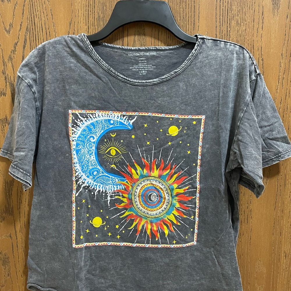 Caution To The Wind Charcoal Tee
